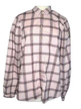 NWT Scotch & Soda Pink Plaid Long Sleeve Snap Closure Button Down Shirt